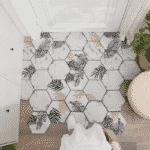 Tapis d'entrée Feuillage Marbré à découper