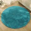 Tapis rond Bleu Vert en fausse fourrure