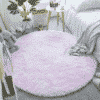 Tapis rond Lilas en fausse fourrure