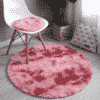 Tapis rond Rouge en fausse fourrure