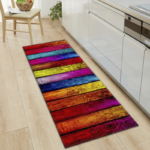 Tapis d'extérieur Orange effet Bois Usé