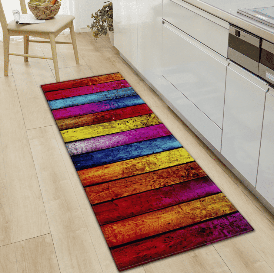 Tapis d'extérieur Orange effet Bois Usé photo produit