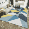 tapis de salon bleu et jaune